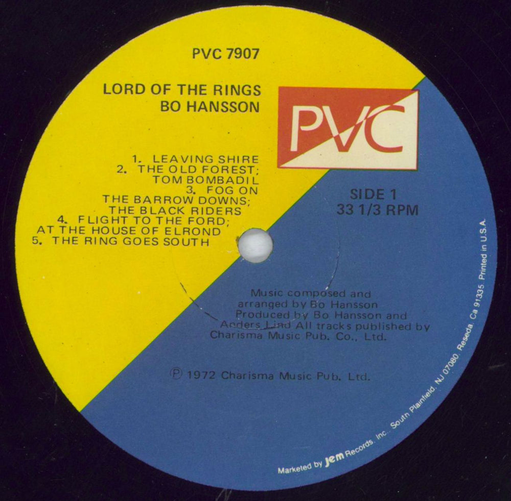 Bo Hansson Lord Of The Rings US vinyl LP album (LP record) BOHLPLO818857
