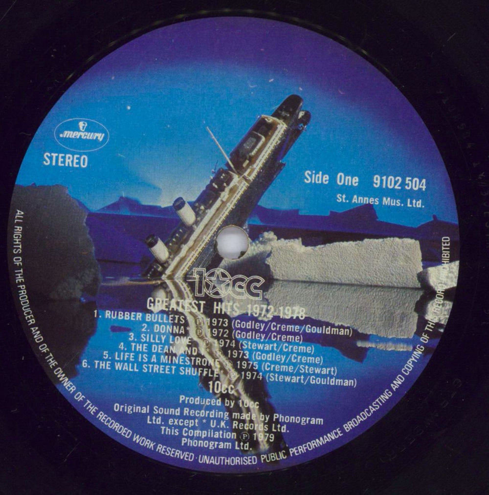 10cc Greatest Hits 1972-1978 Hong Kong vinyl LP album (LP record) 10CLPGR831025