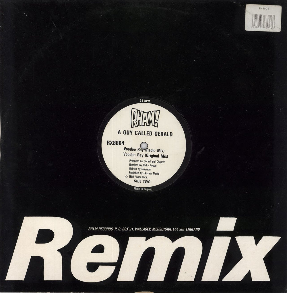 A Guy Called Gerald Voodoo Ray - Remix sleeve - EX UK 12" vinyl single (12 inch record / Maxi-single) 5018277880466