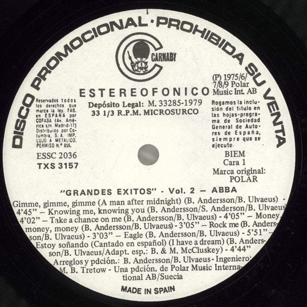 Abba Grandes Exitos Vol. 2 Spanish Promo vinyl LP album (LP record) ABBLPGR697610