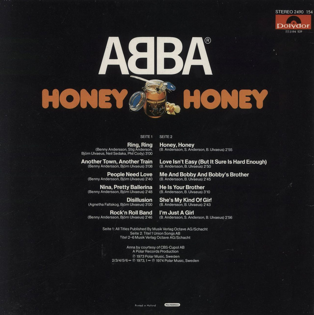 Abba Honey Honey Dutch vinyl LP album (LP record)