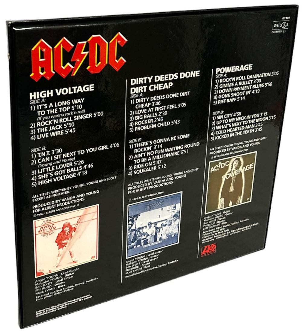 AC/DC 3 Record Set - Complete - EX German Vinyl Box Set