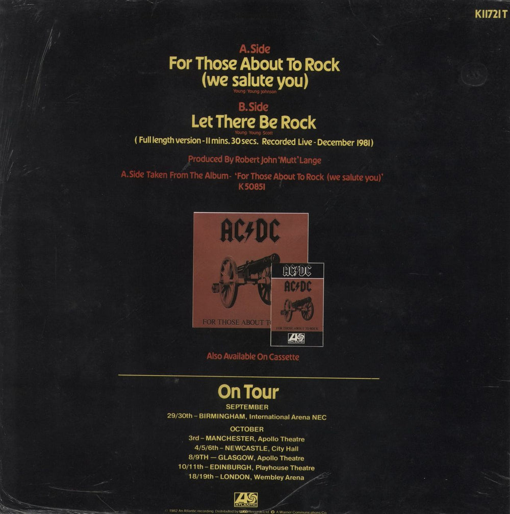 AC/DC For Those About To Rock - Shrink UK 12" vinyl single (12 inch record / Maxi-single)