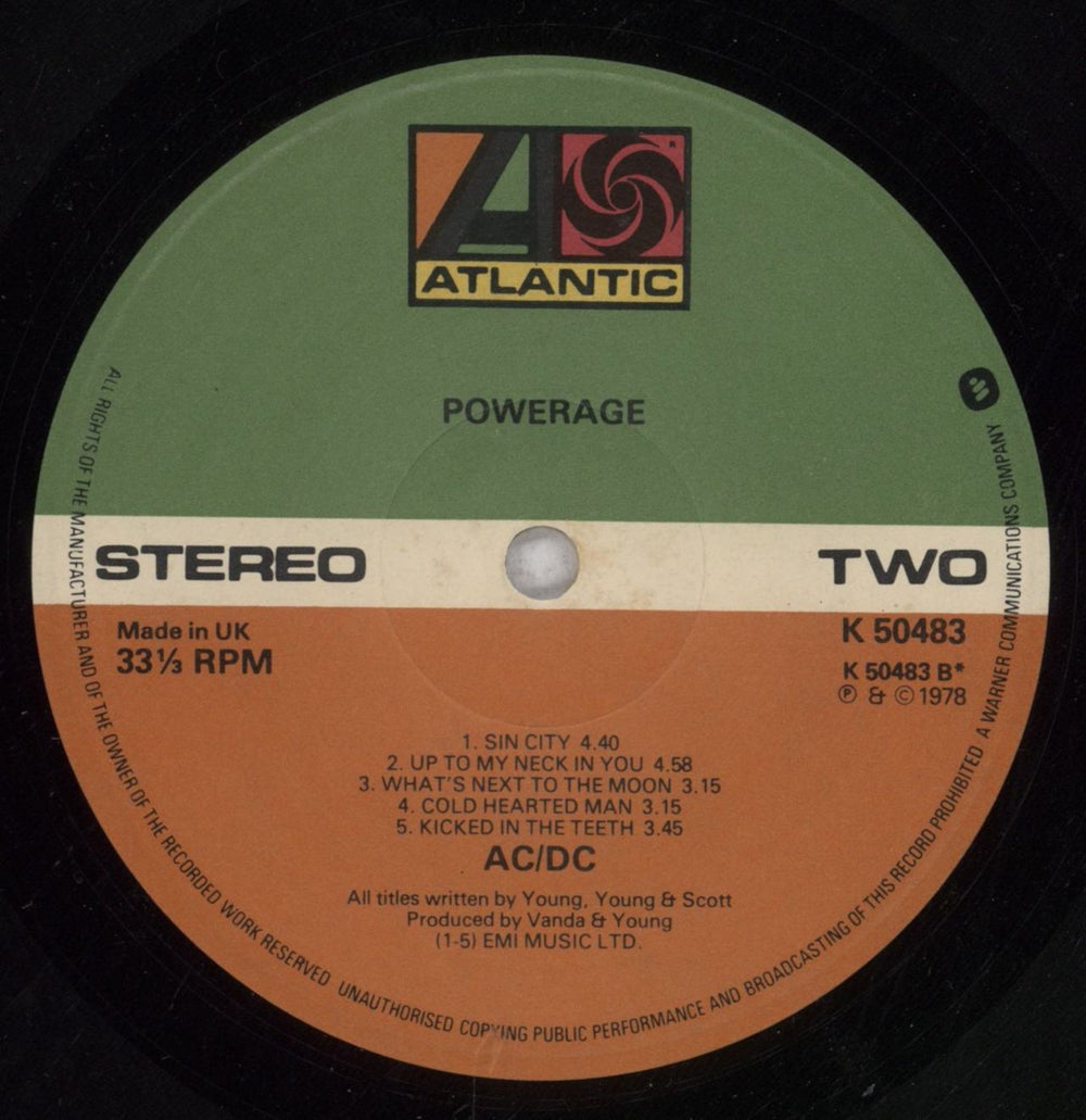 AC/DC Powerage - Cold Hearted Man UK vinyl LP album (LP record)