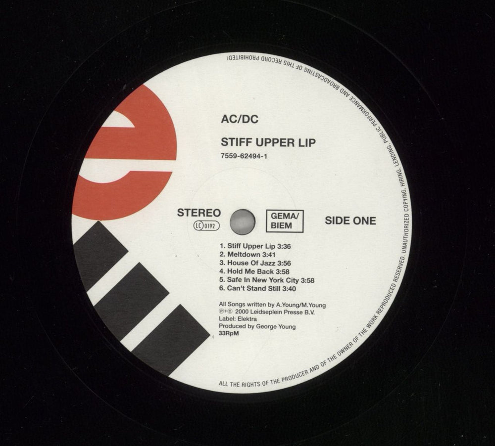 AC/DC Stiff Upper Lip UK vinyl LP album (LP record) ACDLPST872582