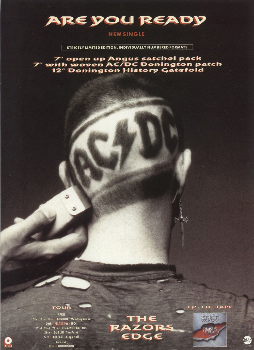 AC/DC The Razors Edge Tour 1990/91 + Ticket Stub UK tour programme 1990