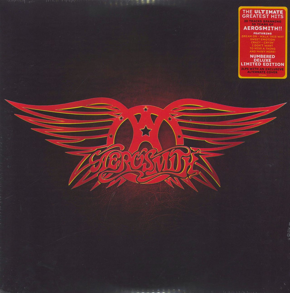 Aerosmith Greatest Hits - Numbered Sleeve - Sealed US 2-LP vinyl record set (Double LP Album) AER2LGR830712
