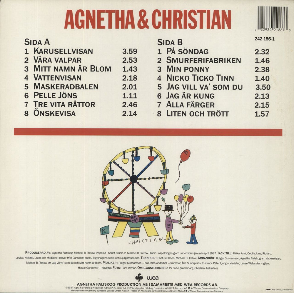 Agnetha Fältskog Kom Folj Med I Var Karusell - EX Swedish vinyl LP album (LP record) 022924218613