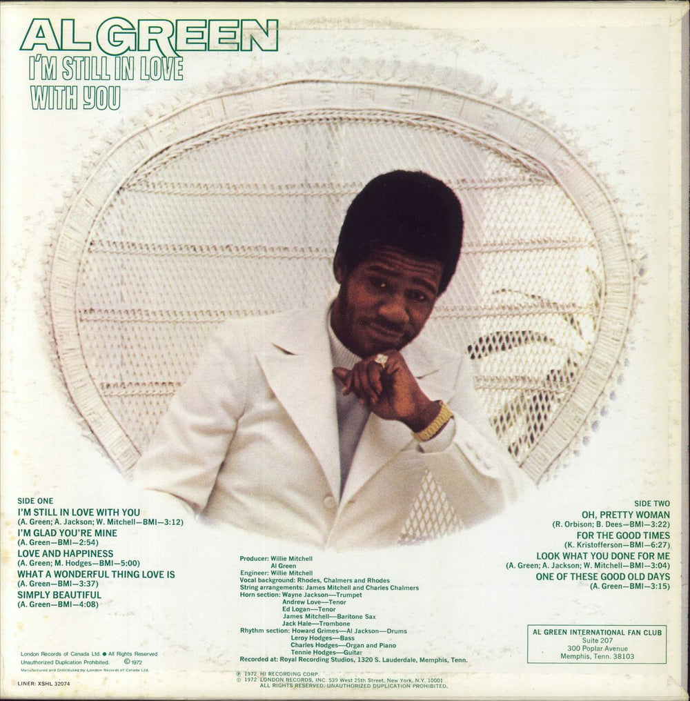 Al Green I'm Still In Love With You Canadian vinyl LP album (LP record)