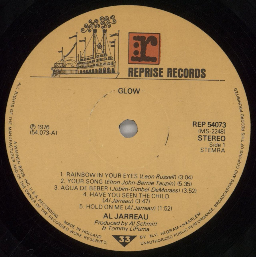 Al Jarreau Glow Dutch vinyl LP album (LP record) AJRLPGL860832