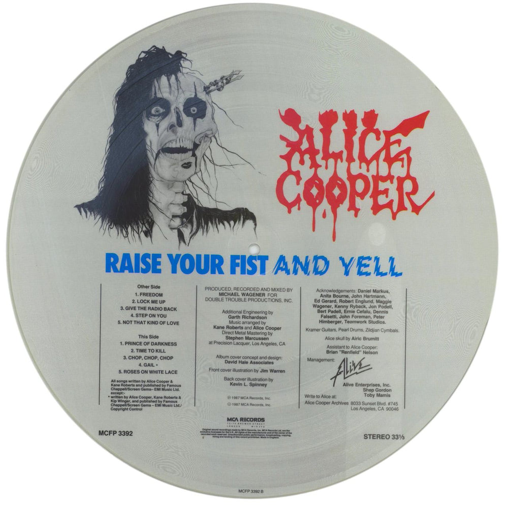 Alice Cooper Raise Your Fist And Yell + Constrictor UK picture disc LP (vinyl picture disc album)