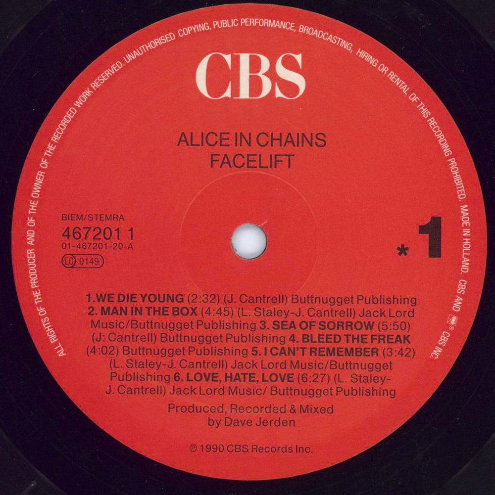 Alice In Chains Facelift + Inner - EX UK vinyl LP album (LP record) AICLPFA206162