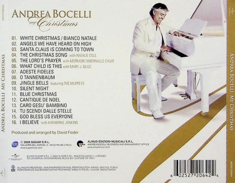 Andrea Bocelli My Christmas UK CD album (CDLP) ABLCDMY880555
