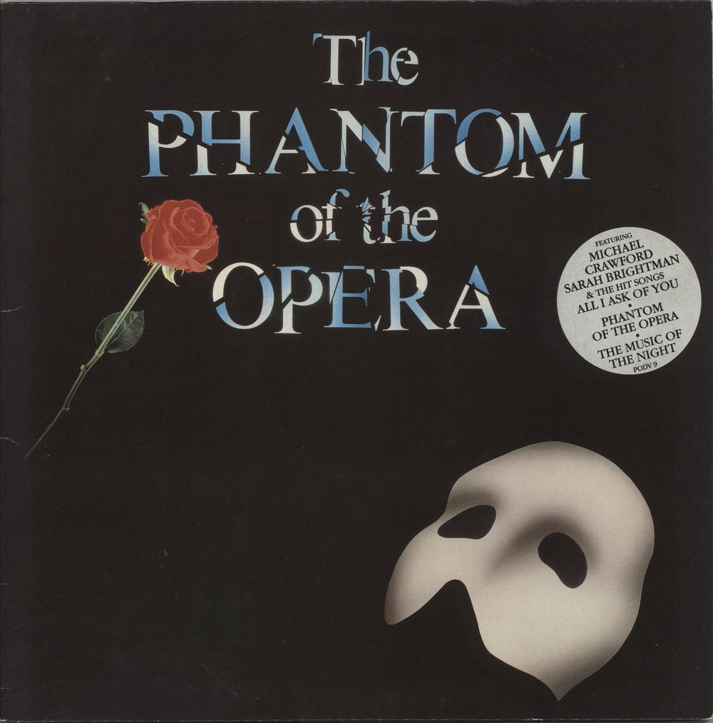 Andrew Lloyd Webber The Phantom Of The Opera - 1 Sticker - Complete UK 2-LP vinyl record set (Double LP Album) PODV9