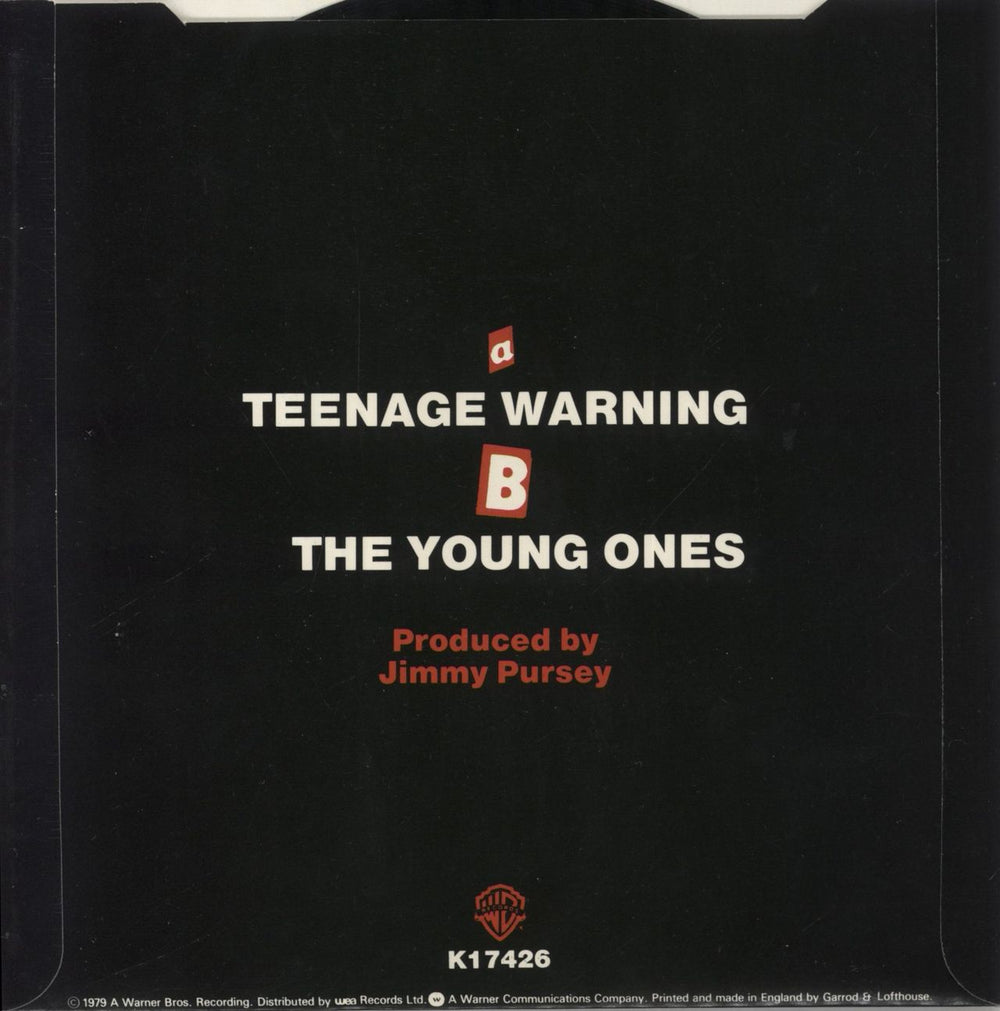 Angelic Upstarts Teenage Warning UK 7" vinyl single (7 inch record / 45)