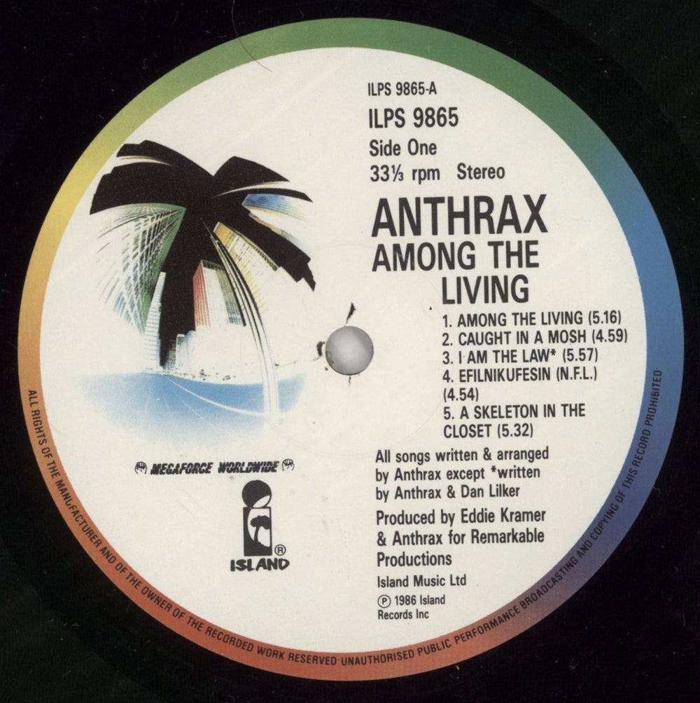 Anthrax Among The Living UK vinyl LP album (LP record) ANXLPAM868842