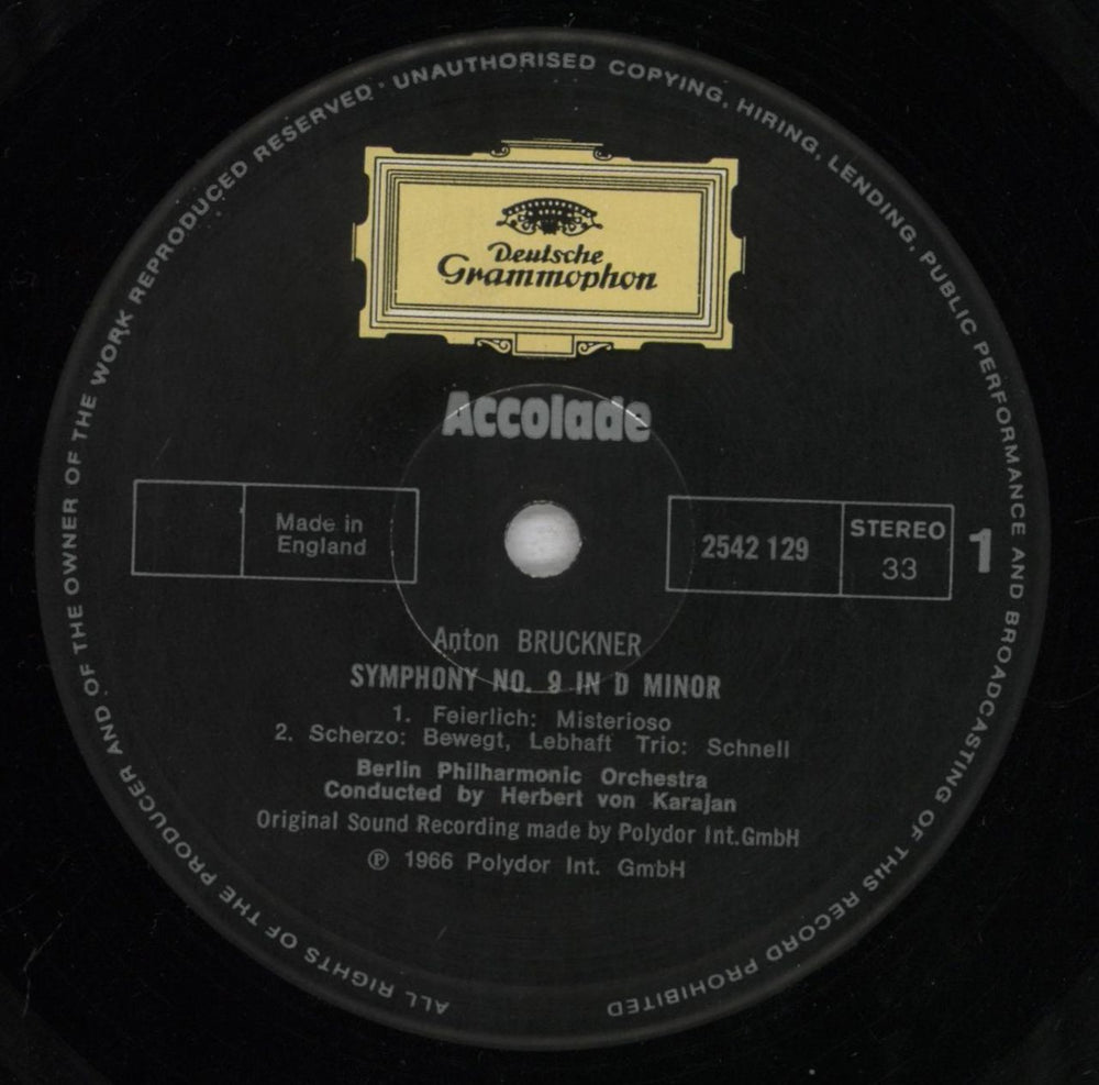 Anton Bruckner Bruckner: Symphonie Nr. 9 D-moll UK vinyl LP album (LP record) B1PLPBR837964