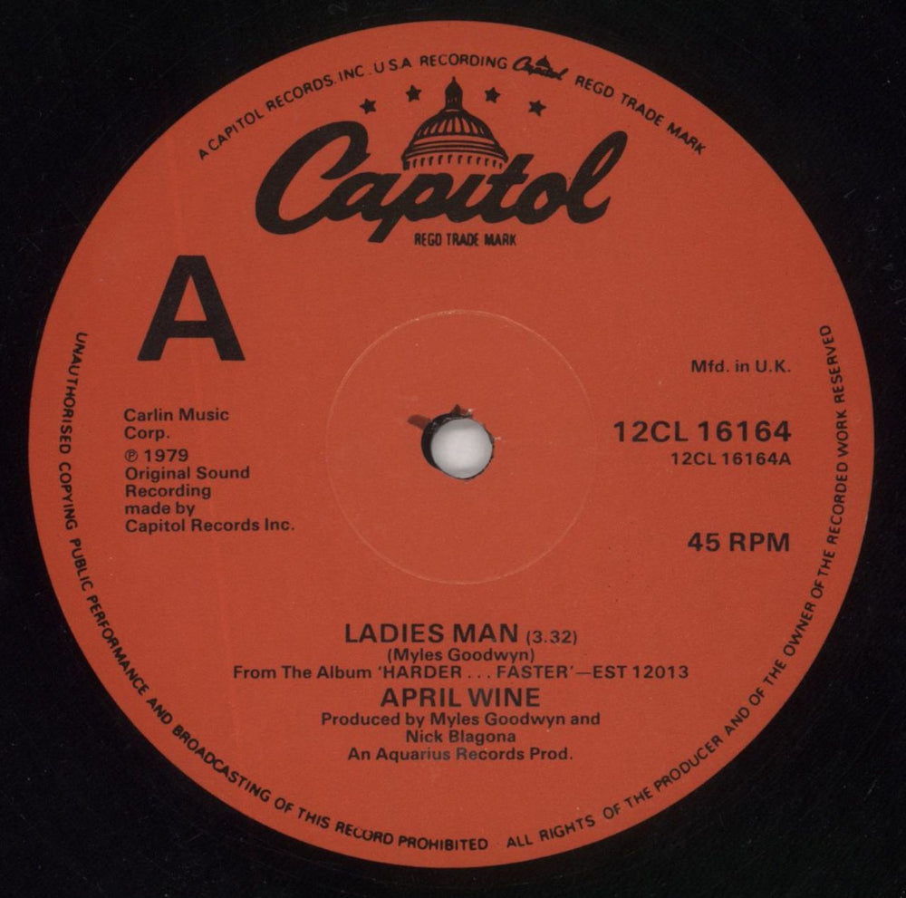 April Wine Ladies Man UK 12" vinyl single (12 inch record / Maxi-single) APW12LA746549