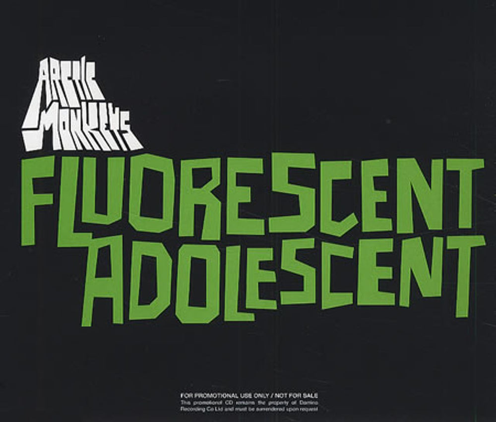 Arctic Monkeys Fluorescent Adolescent UK Promo CD single (CD5 / 5") RUG261CDP