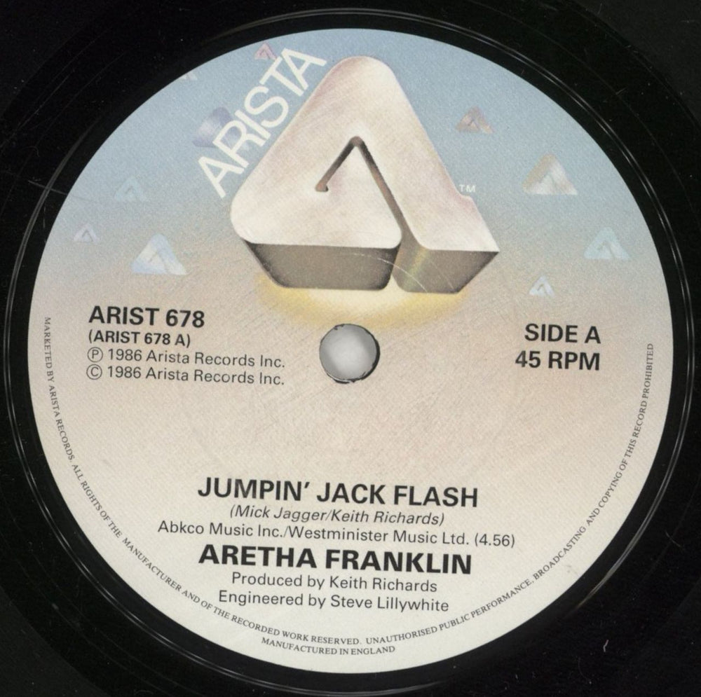 Aretha Franklin Jumpin' Jack Flash UK 7" vinyl single (7 inch record / 45) ARE07JU193787