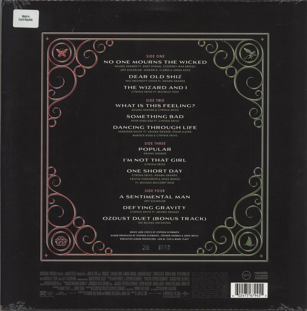 Ariana Grande Wicked: The Soundtrack - RSD - Green & Pink Glitter - Sealed UK 2-LP vinyl record set (Double LP Album) 602475679455