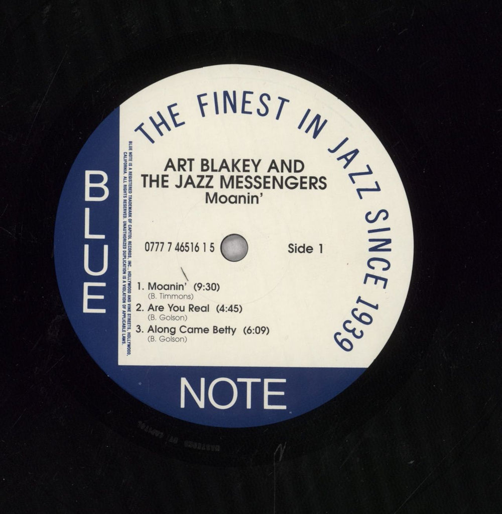 Art Blakey & The Jazz Messengers Moanin' - 180gm US vinyl LP album (LP record) 077774651615