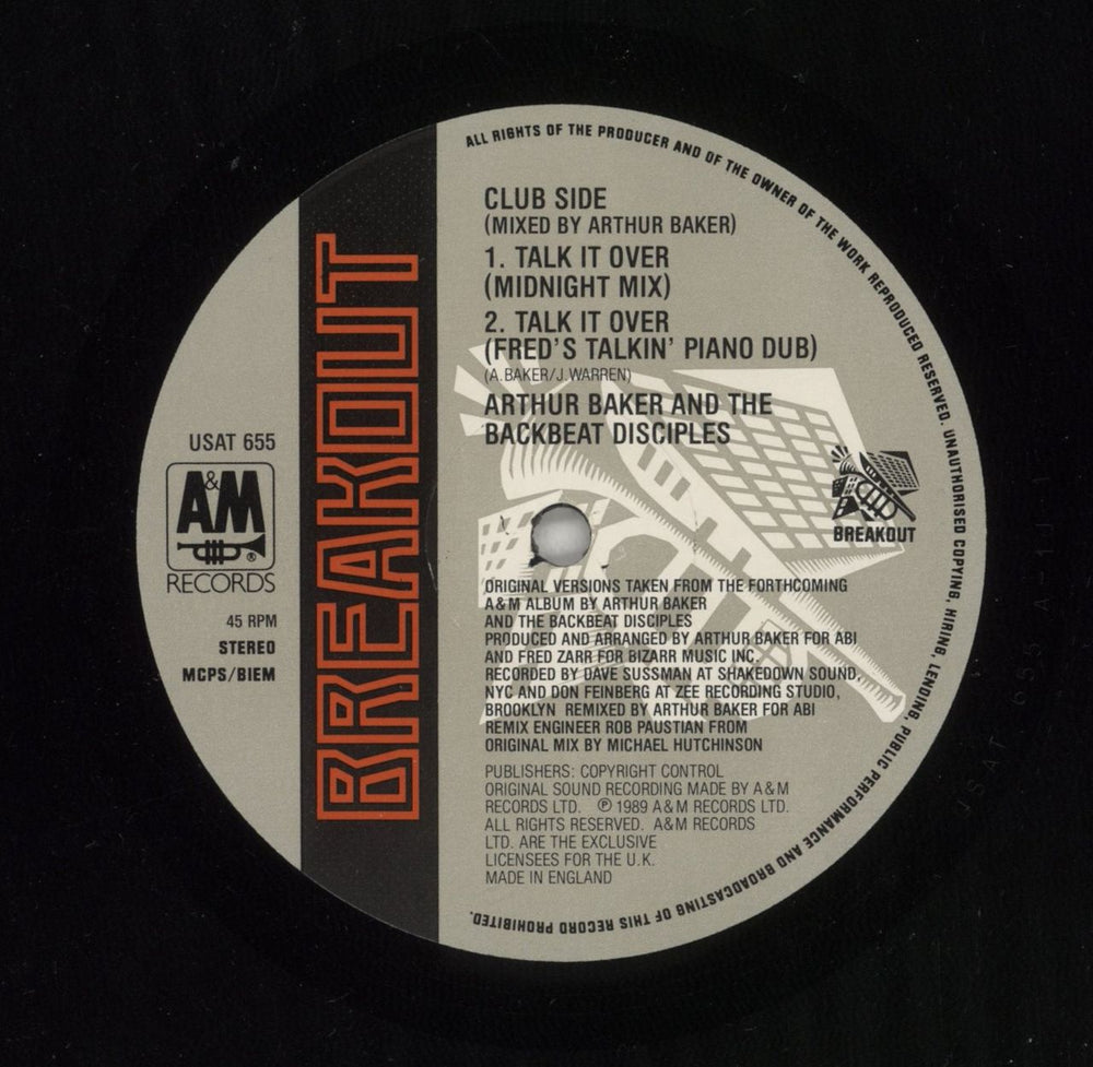 Arthur Baker Talk It Over UK 12" vinyl single (12 inch record / Maxi-single) ABK12TA665319