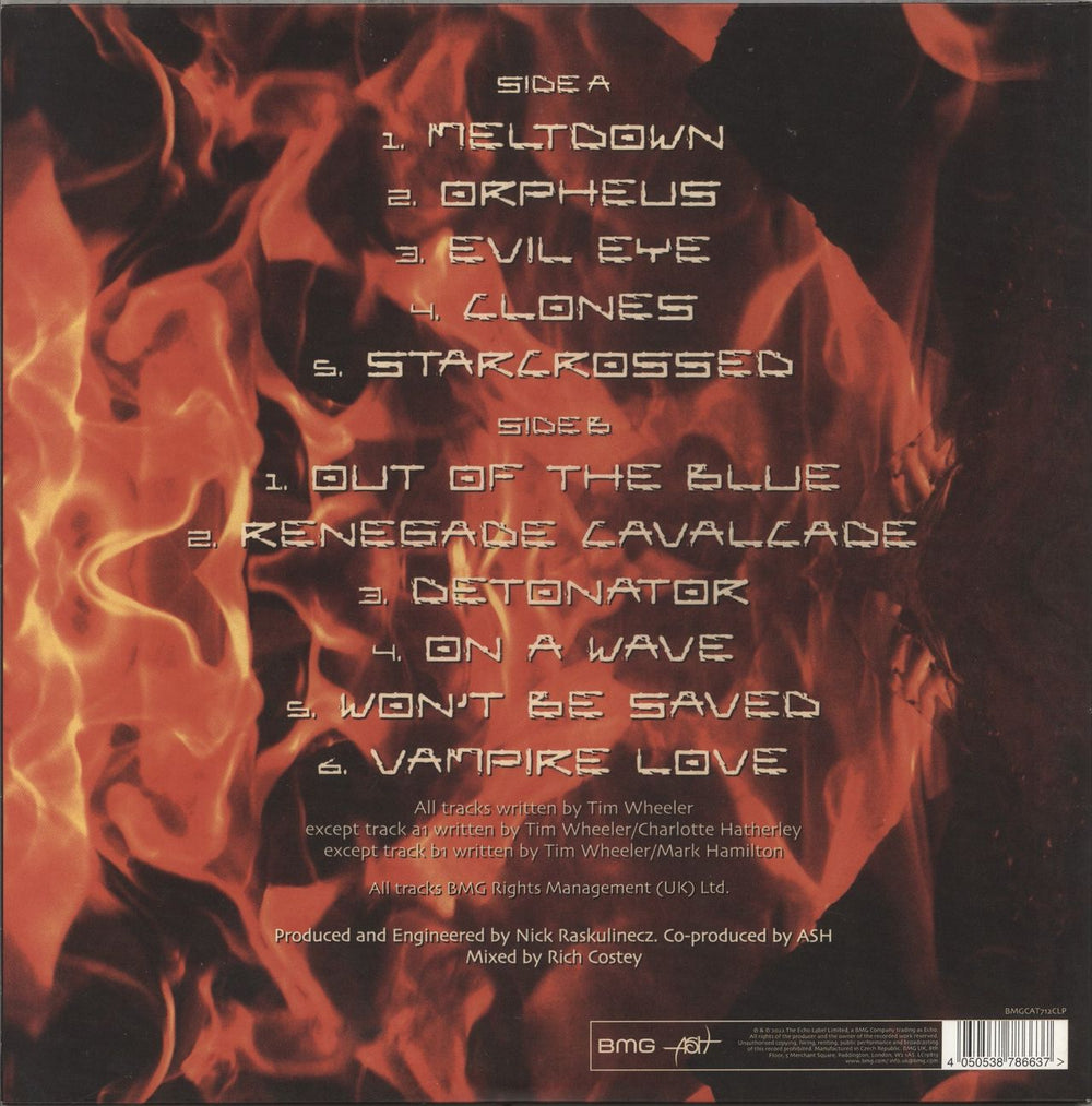 Ash Meltdown - Orange & Black Splatter Vinyl UK vinyl LP album (LP record) 4050538786637