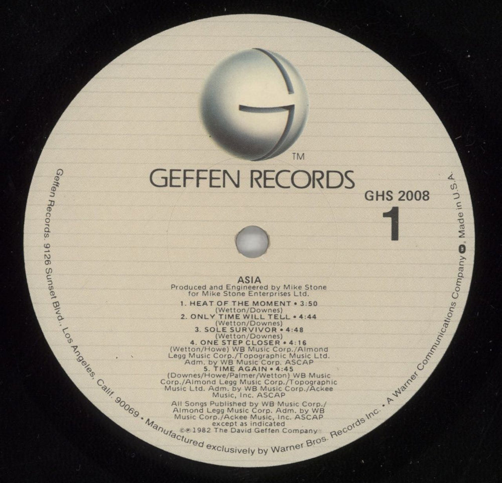 Asia Asia US vinyl LP album (LP record) ASILPAS870494