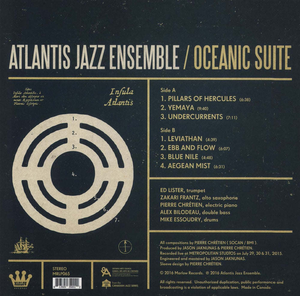 Atlantis Jazz Ensemble Oceanic Suite Canadian vinyl LP album (LP record) 613505350022