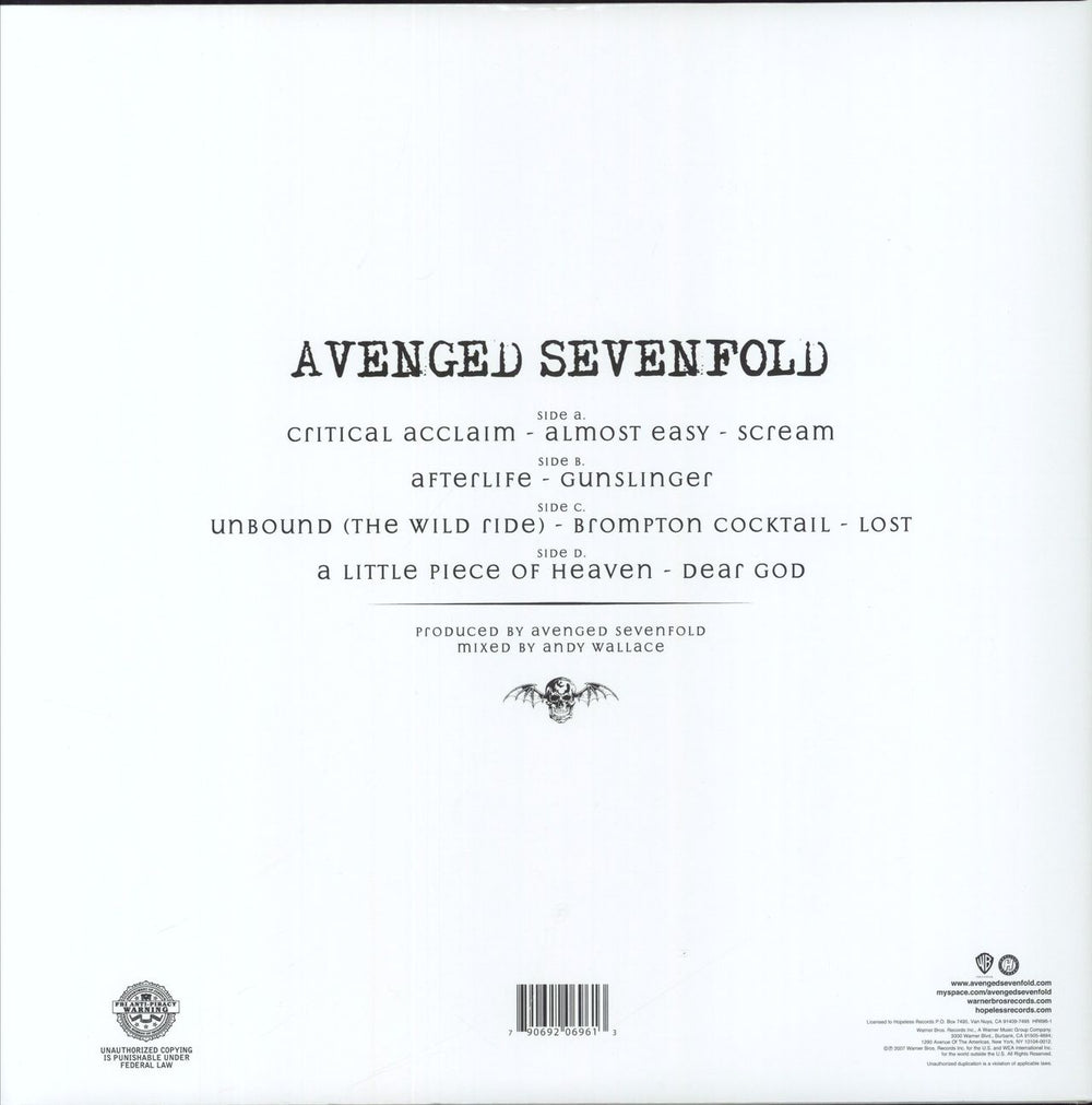 Avenged Sevenfold Avenged Sevenfold - Neon Green Vinyl US 2-LP vinyl record set (Double LP Album) 790692069613