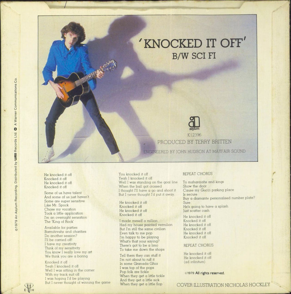 B. A. Robertson Knocked It Off - P/S UK 7" vinyl single (7 inch record / 45)