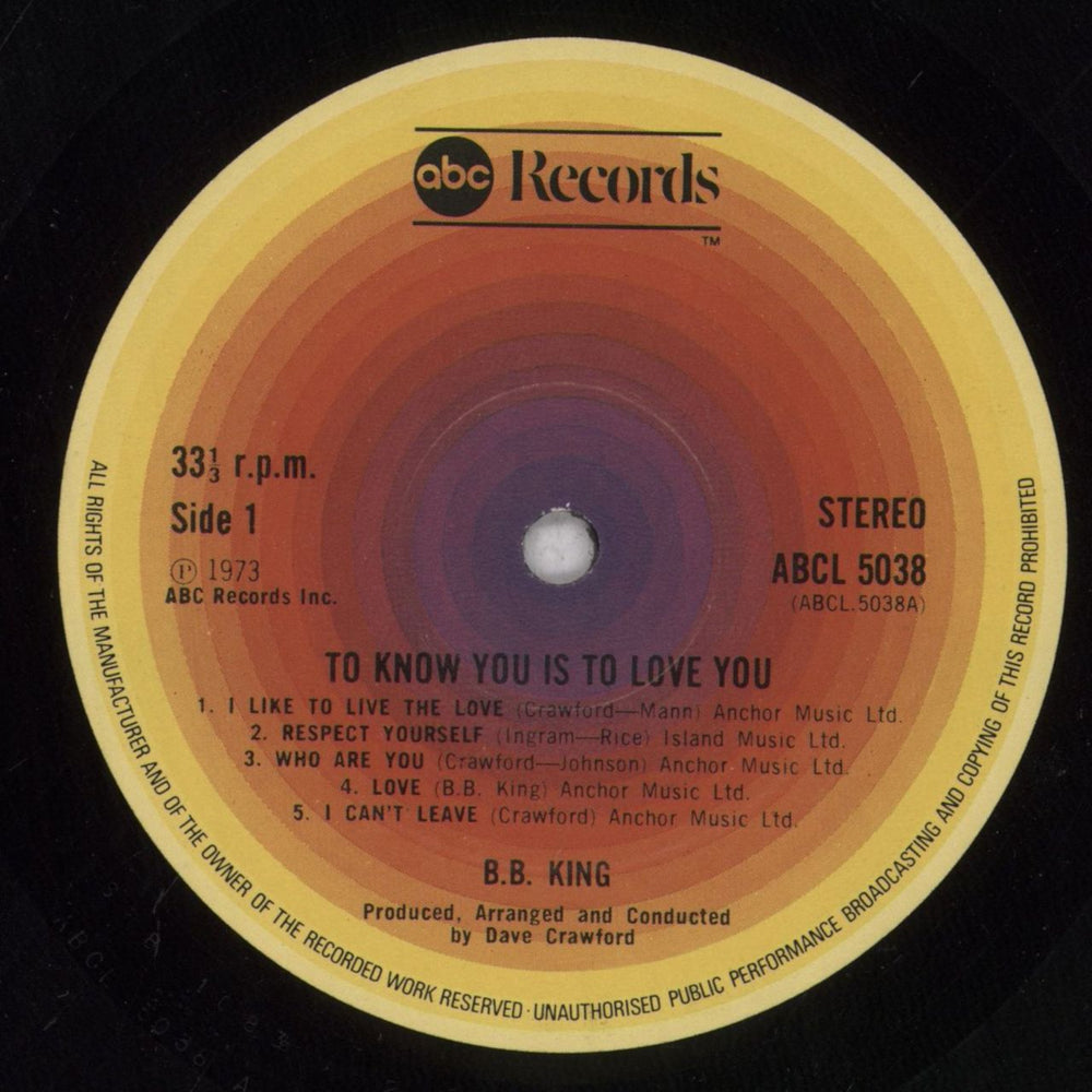 B B King To Know You Is To Love You UK vinyl LP album (LP record) BBKLPTO837202