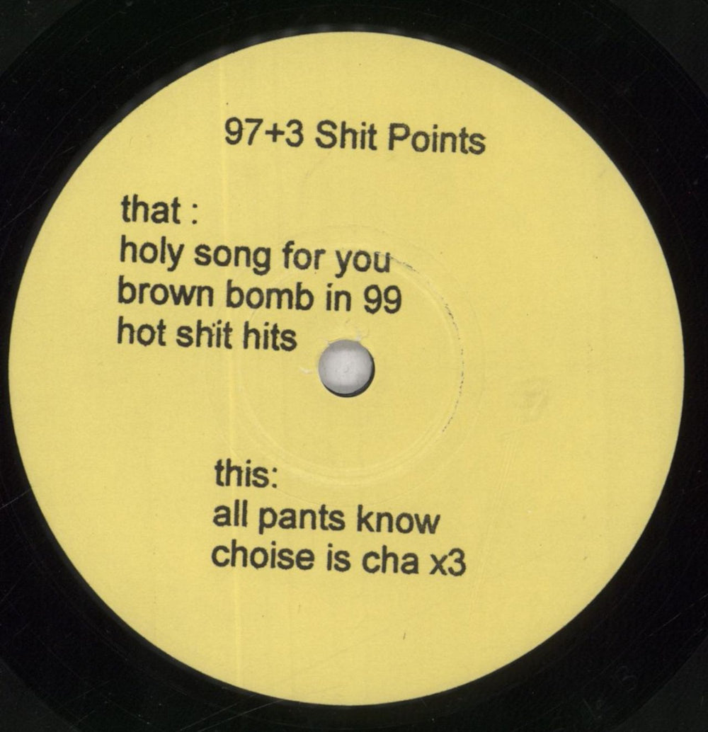 B.S. 97 + 3 Shit Points US 7" vinyl single (7 inch record / 45) 7BZ07SH835404