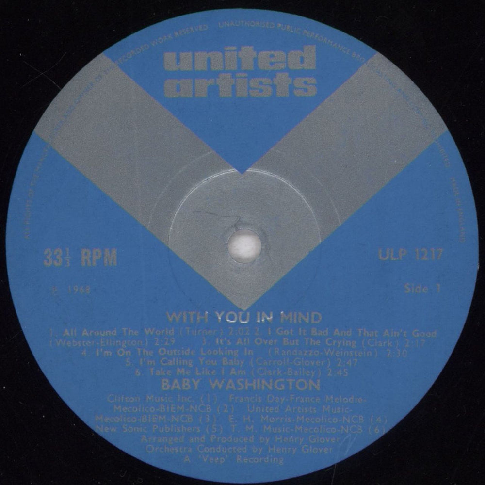 Baby Washington With You In Mind UK vinyl LP album (LP record) B7CLPWI698750