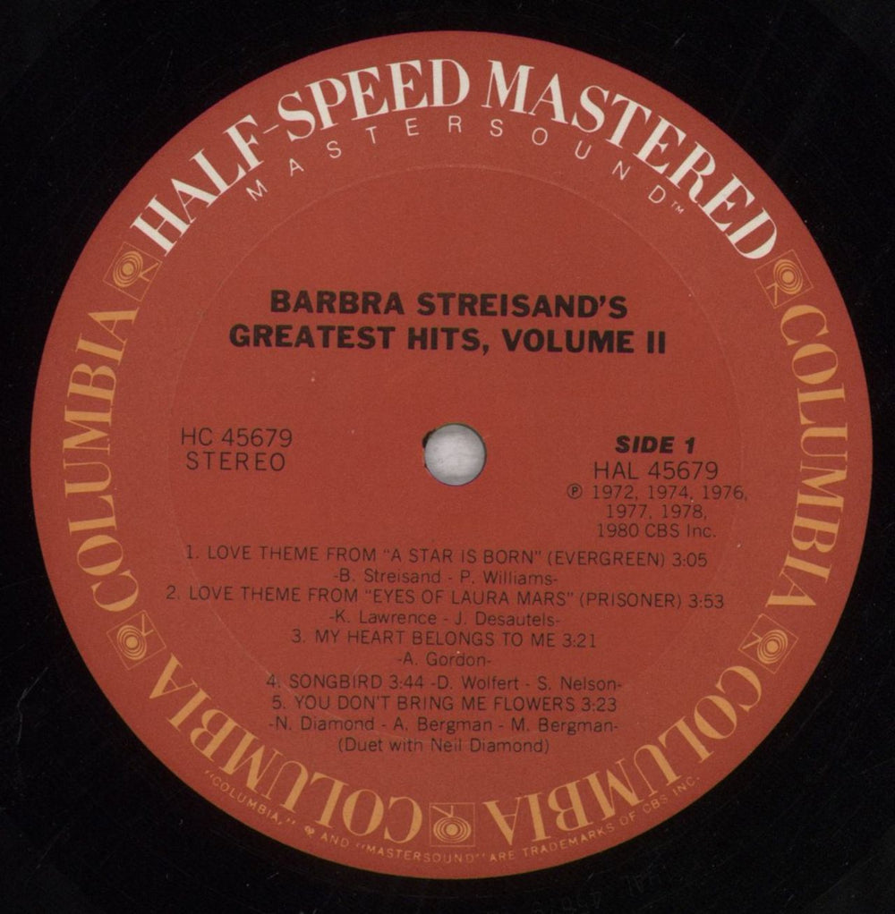 Barbra Streisand Barbra Streisand's Greatest Hits Volume II US vinyl LP album (LP record) BARLPBA845569