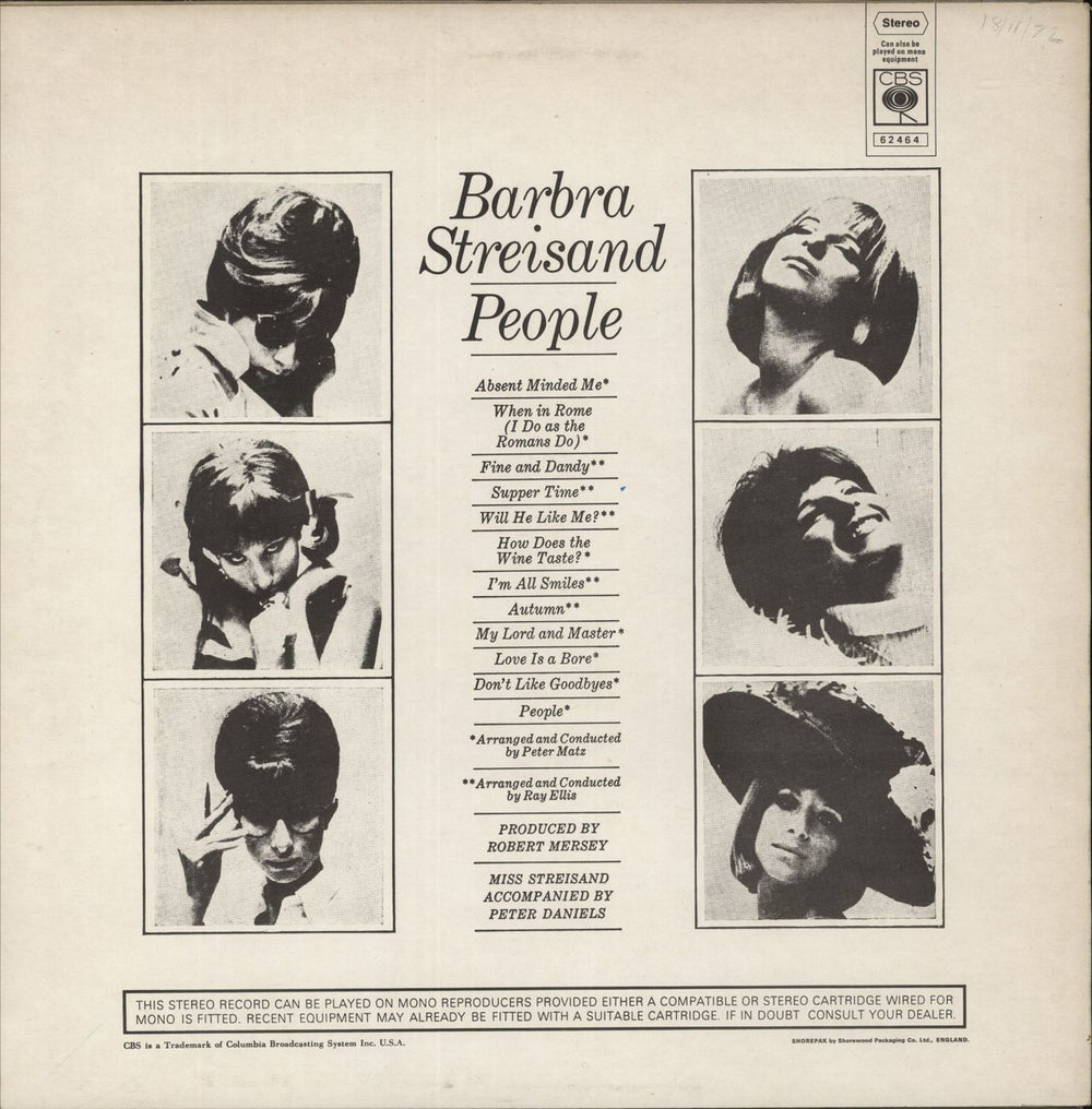 Barbra Streisand People - 4th UK vinyl LP album (LP record)