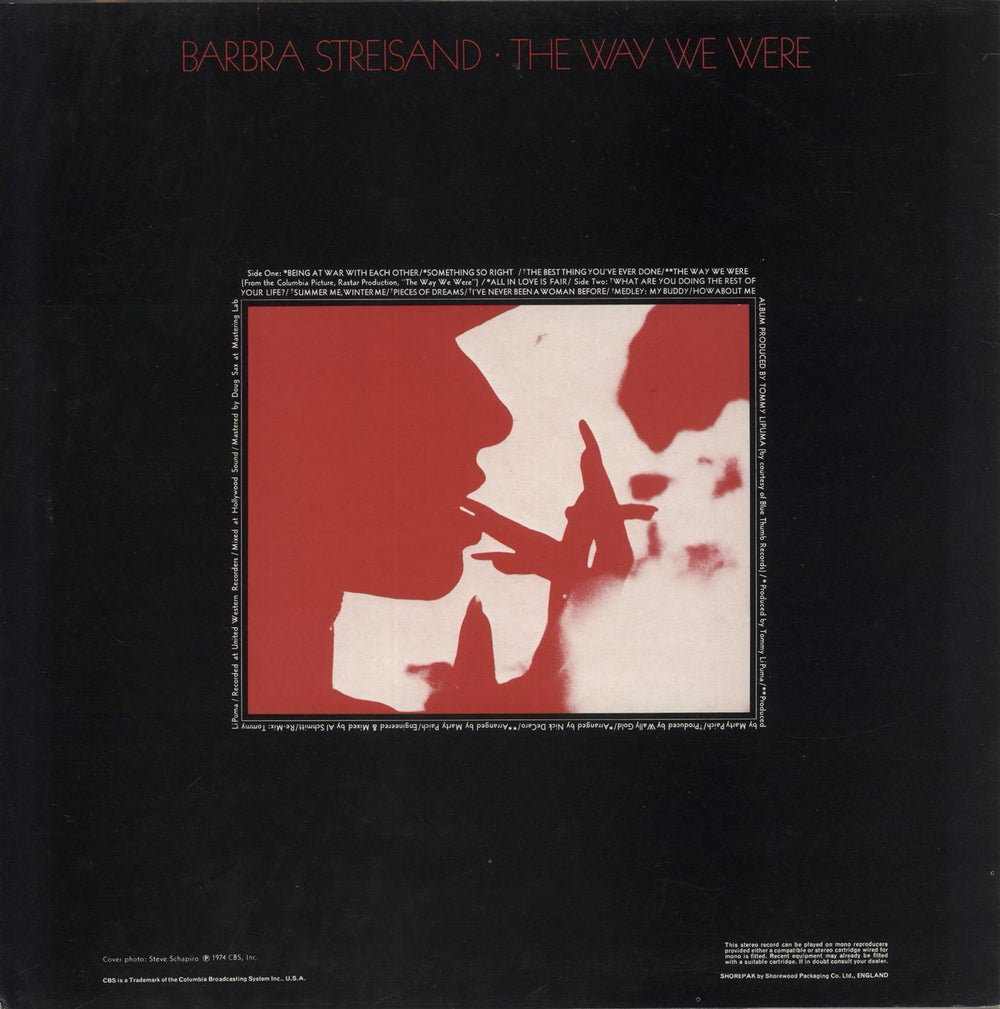 Barbra Streisand The Way We Were - Mislabeled UK vinyl LP album (LP record)