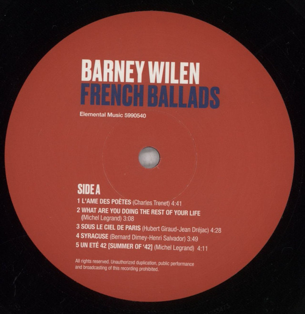 Barney Wilen French Ballads - Remastered 180 Gram UK 2-LP vinyl record set (Double LP Album) BF82LFR844530