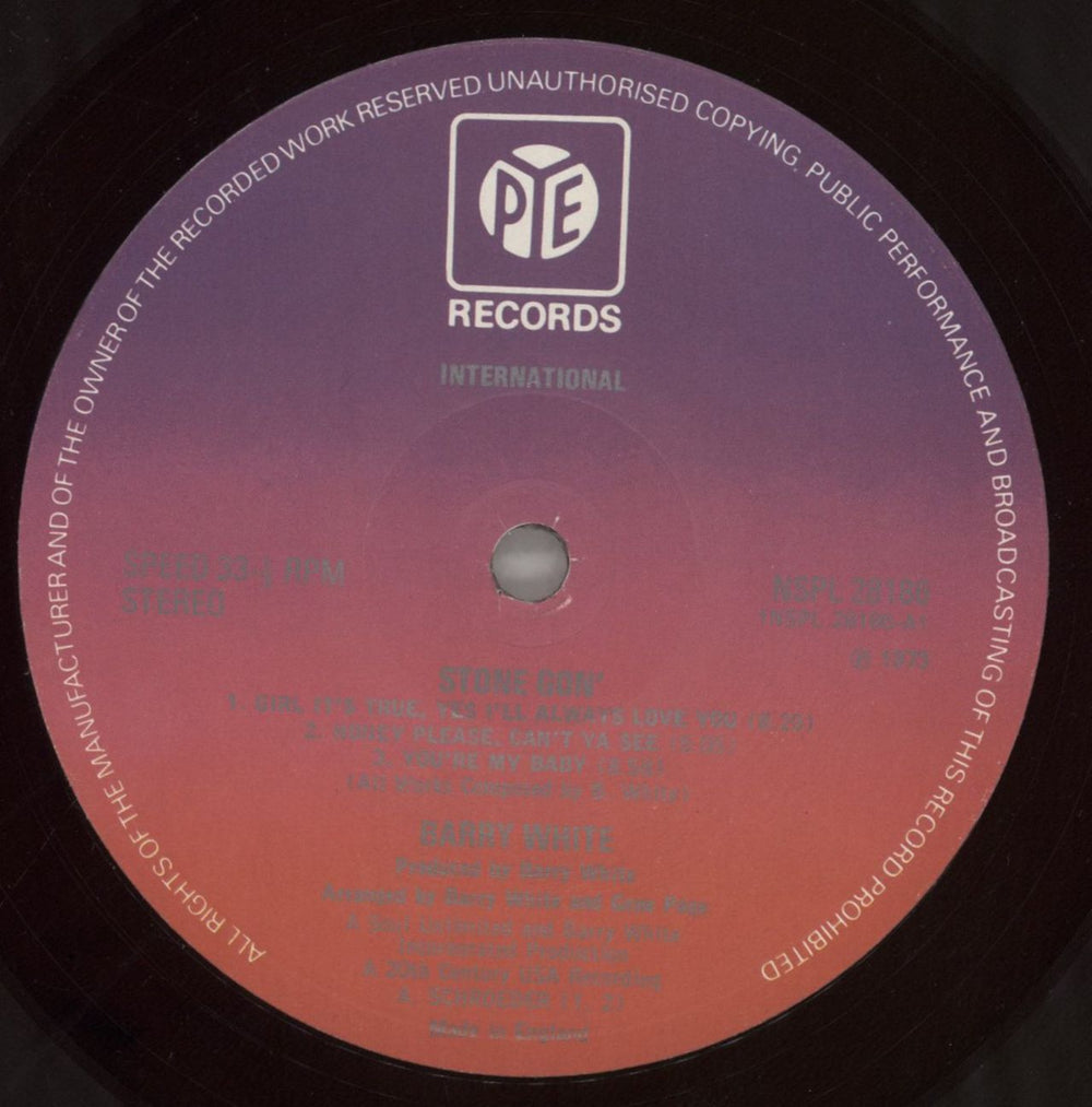 Barry White Stone Gon' - Front Laminated UK vinyl LP album (LP record) BRWLPST363545