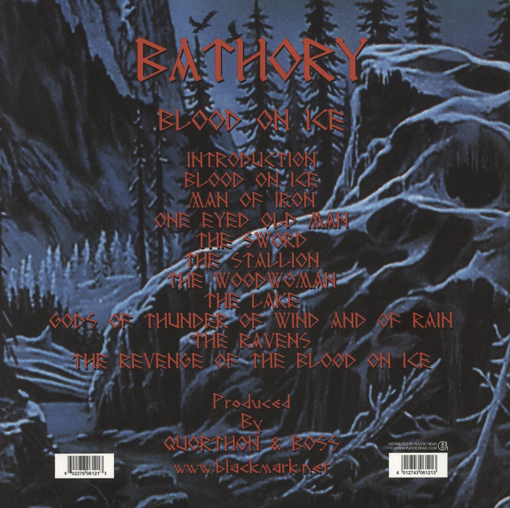 Bathory Blood On Ice - 180gm Red Vinyl Swedish 2-LP vinyl record set (Double LP Album)