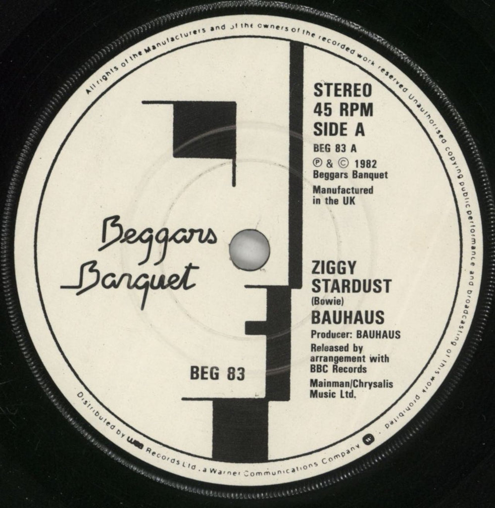 Bauhaus Ziggy Stardust UK 7" vinyl single (7 inch record / 45) BAU07ZI92916