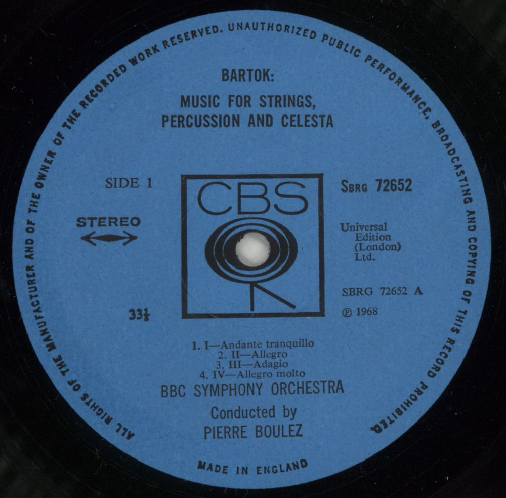 BBC Symphony Orchestra Bartok: Music For Strings, Percussion & Celesta / Stravinsky: The Firebird Suite UK vinyl LP album (LP record) B6ZLPBA650220