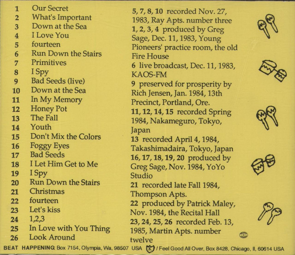 Beat Happening 1983-85 US CD album (CDLP)