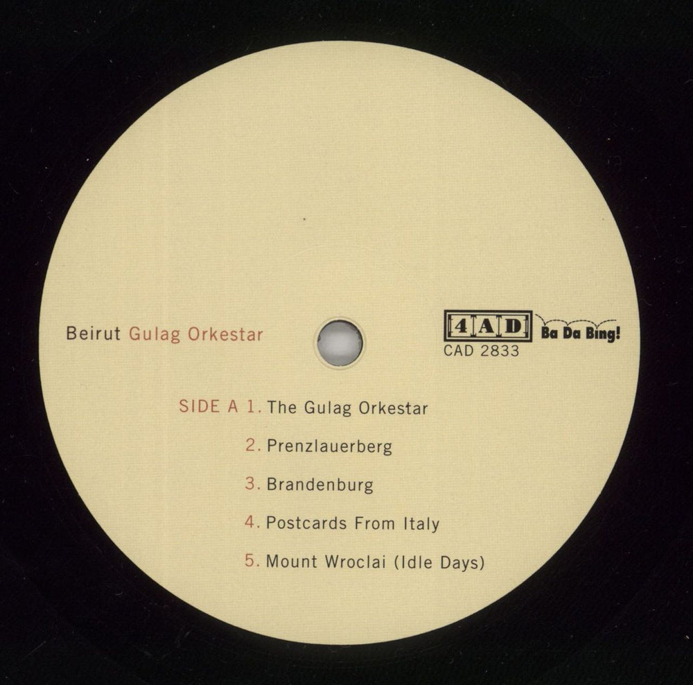 Beirut Gulag Orkestar UK vinyl LP album (LP record) BI1LPGU783480