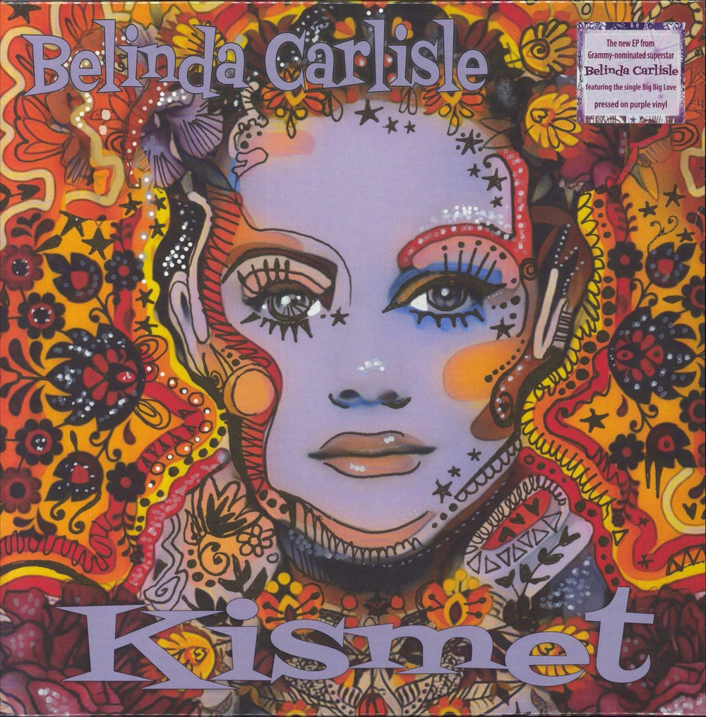 Belinda Carlisle Kismet - Purple Vinyl - Sealed + Autographed Print UK 12" vinyl single (12 inch record / Maxi-single) 538901121