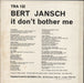 Bert Jansch It Don't Bother Me UK vinyl LP album (LP record)