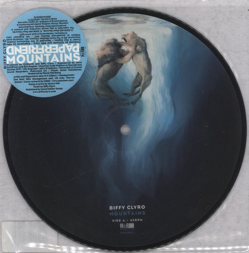 Biffy Clyro Mountains UK 7" vinyl picture disc (7 inch picture disc single) 14FLR32V1