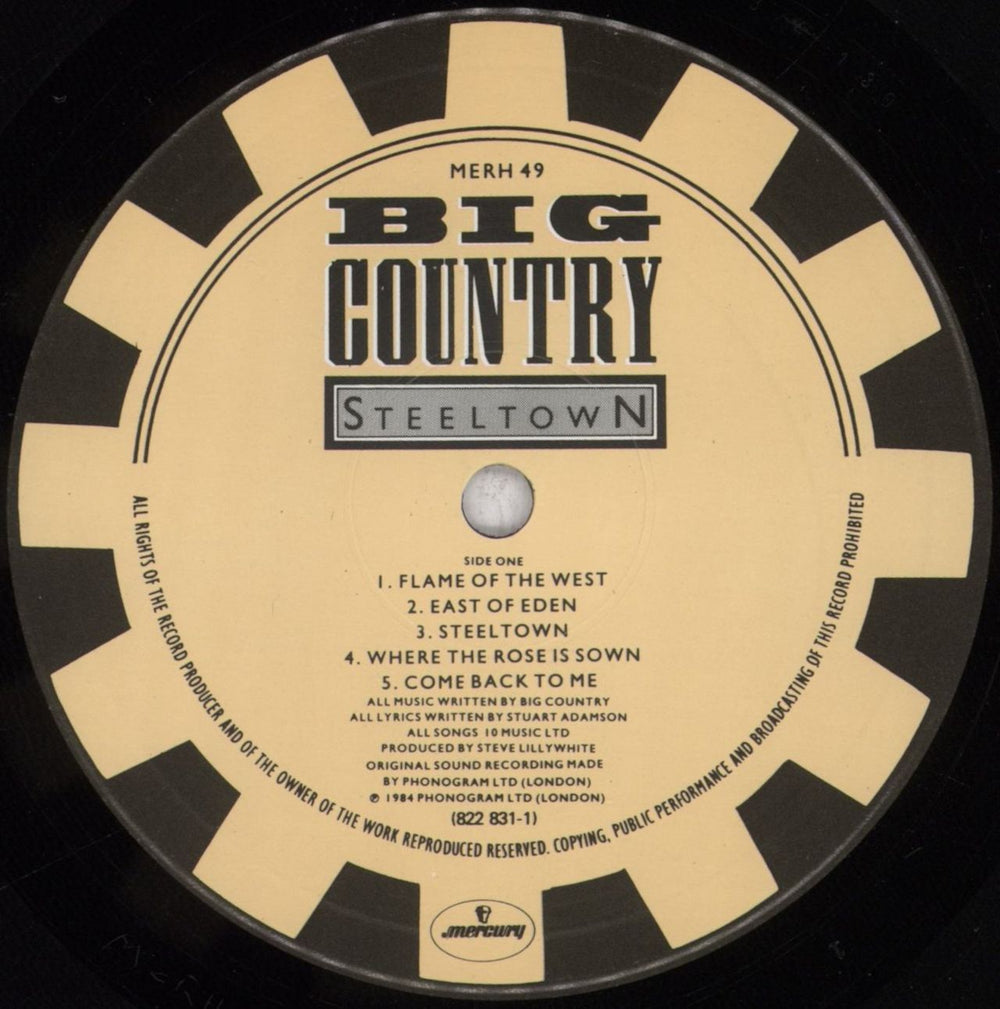 Big Country Steeltown - Hype sticker UK vinyl LP album (LP record) BIGLPST845042