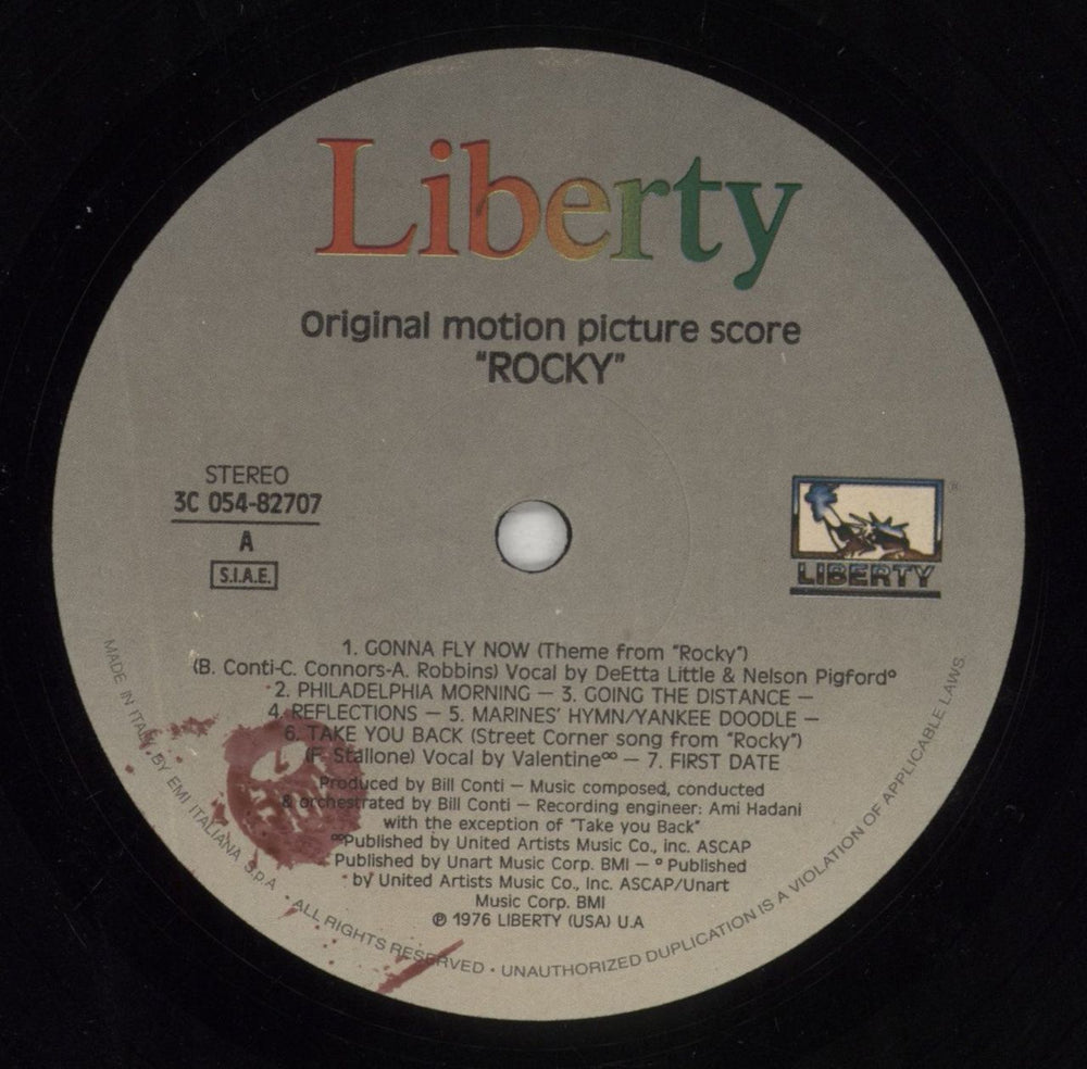 Bill Conti Rocky Italian vinyl LP album (LP record) EU4LPRO497763